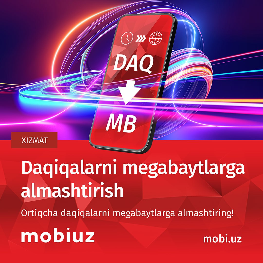 Daqiqalarni MBga almashtirish - MOBIUZ